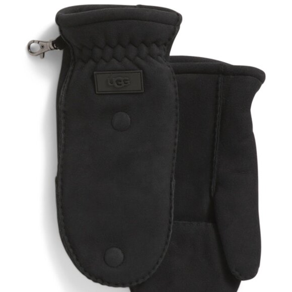 NEWUGG Men's Genuine Shearling Sheepskin Flip Top Mittens black 864tn